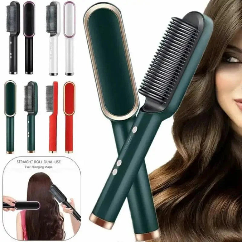 Professional Hair Straightening Comb – Quick Heat Ceramic Brush for Smooth & Shiny Hair