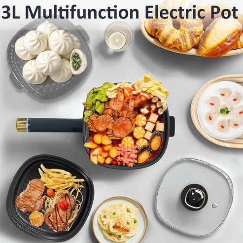 Audecook Multi-Function Electric Hot Pot | Portable Noodle Cooker & Mini Electric Pan