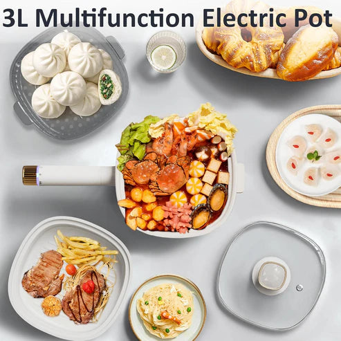 Audecook Multi-Function Electric Hot Pot | Portable Noodle Cooker & Mini Electric Pan
