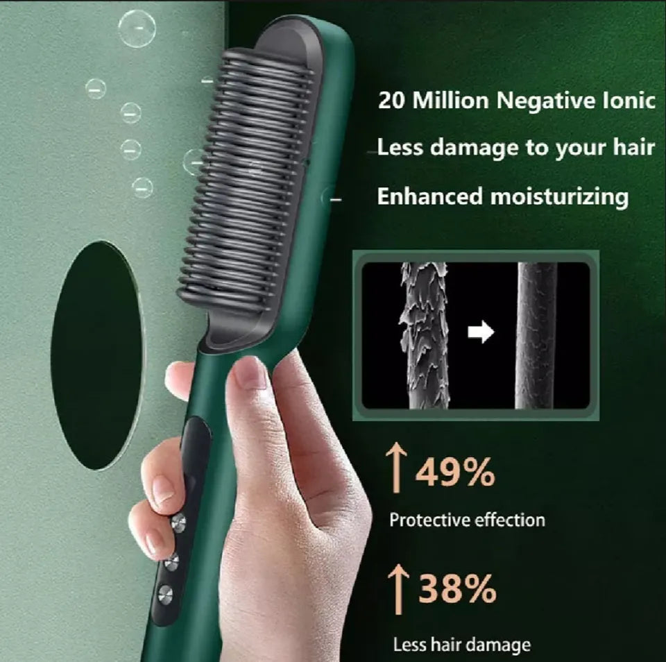 Ionic Hair Straightening Brush – 20 Million Negative Ions | Anti-Frizz & Damage Protection